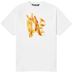 Футболка Palm Angels Burning PA Monogram, белый