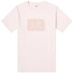 Футболка C.p. Company 30/1 Jersey Label Style Logo, светло-розовый