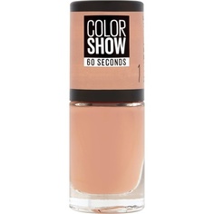 Лак для ногтей Gemey Maybelline Colorshow 1 Go Bare Nude Color, 7 мл, Maybelline New York
