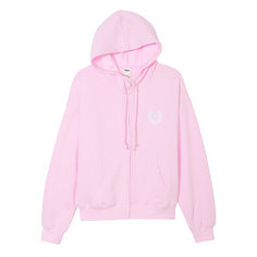 Толстовка Victoria&apos;s Secret Pink Everyday Fleece Relaxed Full-zip, светло-розовый