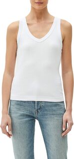 Майка Maya 1X1 Cotton V-Neck Wide Binding Tank Top Michael Stars, белый