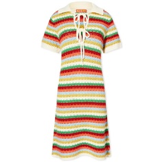 Платье Kitri Ridley Multi Striped Crochet Knit Mini, мультиколор