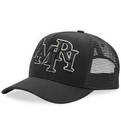 Бейсболка Amiri Staggered Logo Trucker, черный