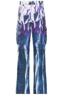 Брюки Amiri Tie Dye Quilted Cargo Flare, фиолетовый