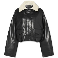 Куртка Nanushka Hollie Leather Look, черный