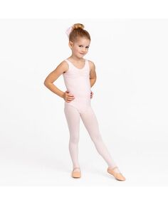 Балетный/танцевальный купальник с рукавами-майками для малышей/девочек с полностью подкладкой спереди Flo Dancewear, розовый