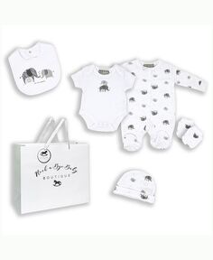 Семейный подарок со слонами для мальчиков и девочек в сетчатой сумке, набор из 5 предметов Rock-A-Bye Baby Boutique, мультиколор