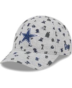 Серая гибкая шляпа Dallas Cowboys Critter 9FORTY для маленьких мальчиков и девочек New Era, серый