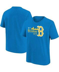 Синяя футболка Boston Red Sox City Connect для мальчиков и девочек дошкольного возраста Nike, синий