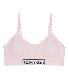 Бесшовный укороченный бюстгальтер со сборками для больших девочек Calvin Klein, розовый