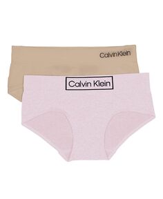 Бесшовные хипстерские трусы для больших девочек, упаковка из 2 шт. Calvin Klein, мультиколор