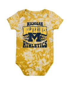 Боди Maize Michigan Wolverines Lil Rocker Tie-Dye для новорожденных Outerstuff, желтый