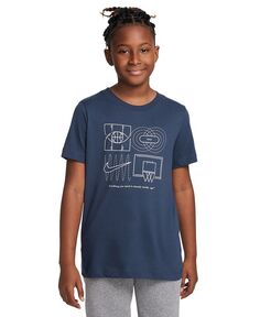 Спортивная одежда для больших детей Футболка свободного кроя с принтом Культура баскетбола Nike, синий