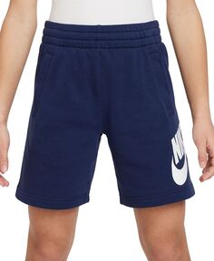 Спортивная одежда для больших детей Клубные флисовые шорты из французской махровой ткани с логотипом Nike, синий
