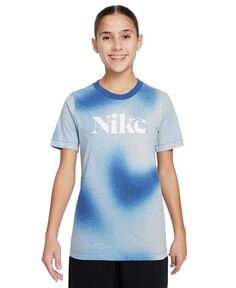 Спортивная одежда для больших детей Футболка стандартного кроя с принтом Nike, синий