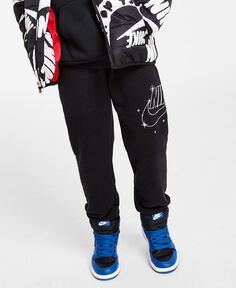 Спортивная одежда для маленьких мальчиков Брюки из блестящего флиса Nike, черный