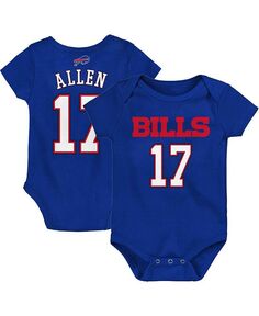 Боди для новорожденных Josh Allen Royal Buffalo Bills, имя и номер игрока Outerstuff, синий