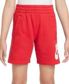 Спортивная одежда для больших детей Клубные флисовые шорты из французской махровой ткани с логотипом Nike, красный