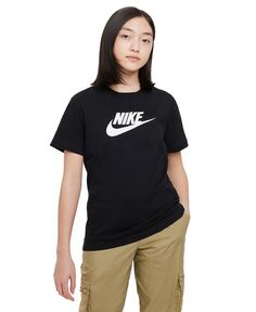 Спортивная одежда для девочек Футболка с логотипом и рисунком Nike, черный