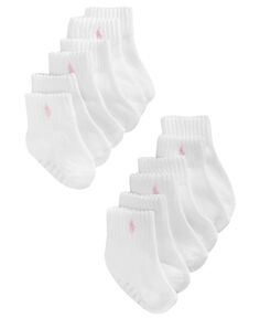 Спортивные носки для маленьких девочек Ralph Lauren, 6 шт. Polo Ralph Lauren, белый
