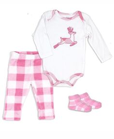 Боди, брюки и носки в клетку Buffalo для мальчиков и девочек, комплект из 3 предметов Baby Mode, мультиколор