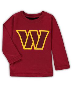 Бордовая футболка с длинными рукавами и логотипом команды Washington Commanders для новорожденных Outerstuff, красный