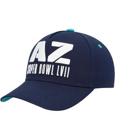 Темно-синяя кепка Trucker Snapback с предварительно изогнутой формой для мальчиков и девочек Super Bowl LVII Outerstuff, синий