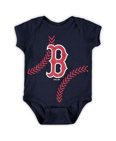 Темно-синее боди для бега для мальчиков и девочек Boston Red Sox для новорожденных Outerstuff, синий
