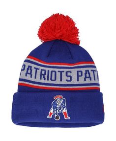 Темно-синяя вязаная шапка New England Patriots для больших мальчиков и девочек с манжетами и помпоном New Era, синий