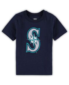 Темно-синяя футболка с основным логотипом Seattle Mariners Team Crew для новорожденных Outerstuff, синий