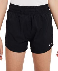 Тканые тренировочные шорты с высокой талией Big Girls One Dri-FIT Nike, черный