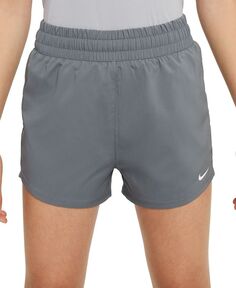Тканые тренировочные шорты с высокой талией Big Girls One Dri-FIT Nike, серый