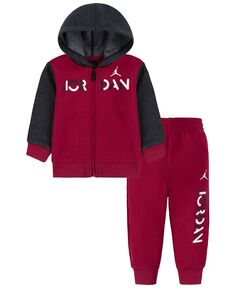 Толстовка на молнии и спортивные штаны Lil Champ для маленьких мальчиков, комплект из 2 предметов Jordan, мультиколор