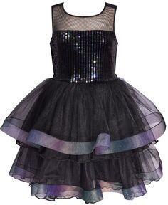 Вечернее платье без рукавов с иллюзионным вырезом для больших девочек Bonnie Jean, черный