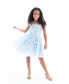 Вечернее платье с объемной бабочкой для больших девочек Rare Editions, синий
