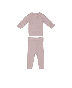 Вязаный топ Noovel и штаны на ножке для маленьких девочек, комплект из 2 предметов Maniere, розовый Manière