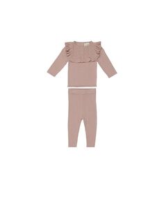 Вязаный топ Noovel и штаны на ножке для маленьких девочек, комплект из 2 предметов Maniere, розовый Manière