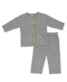 Вязаный свитер и штаны для мальчиков и девочек, комплект из 2 предметов Baby Mode Signature, серый