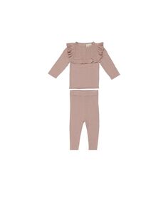 Вязаный топ и штаны Noovel для маленьких девочек, комплект из 2 предметов Maniere, розовый Manière