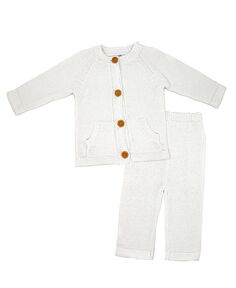 Вязаный свитер и штаны для мальчиков и девочек, комплект из 2 предметов Baby Mode Signature, белый
