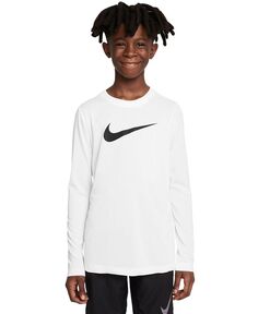 Тренировочная футболка с длинными рукавами и логотипом Big Kids Dri-FIT Legend Nike, мультиколор