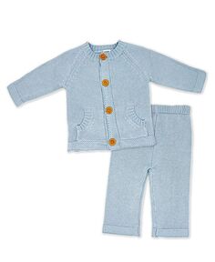 Вязаный свитер и штаны для мальчиков и девочек, комплект из 2 предметов Baby Mode Signature, синий