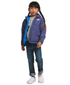 Двусторонняя куртка Perrito для маленьких девочек и мальчиков The North Face, синий