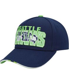 Трендовая шляпа Snapback с предварительно изогнутой А-образной оправой для больших мальчиков и девочек, темно-синяя бейсболка Seattle Seahawks для колледжа Outerstuff, синий