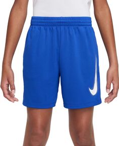 Тренировочные шорты с графическим рисунком Big Boys Multi Dri-FIT Nike, синий
