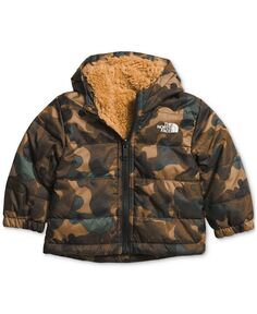 Двусторонняя куртка с молнией во всю длину и капюшоном для маленьких мальчиков Mt Chimbo The North Face, коричневый
