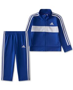 Трикотажная куртка и брюки Essential для маленьких мальчиков, комплект из 2 предметов adidas, синий