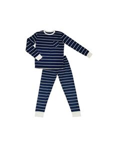 Двухкомпонентная пижама Emerson приталенного кроя с длинными рукавами для маленьких мальчиков Everly Grey, синий