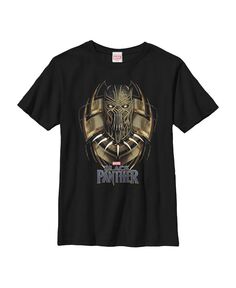 Детская футболка Black Panther 2018 Golden Jaguar для мальчика Marvel, черный
