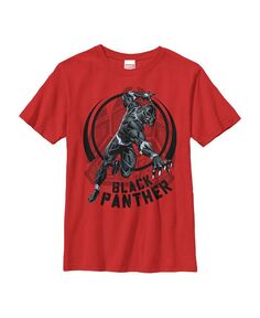 Детская футболка Black Panther Circle Claw для мальчиков Marvel, красный